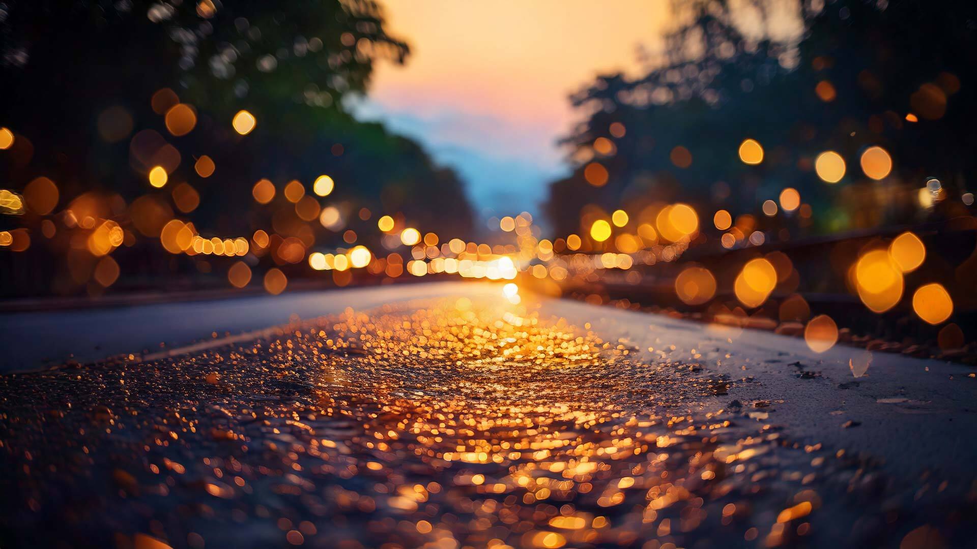 image of a street shot from the road point of view