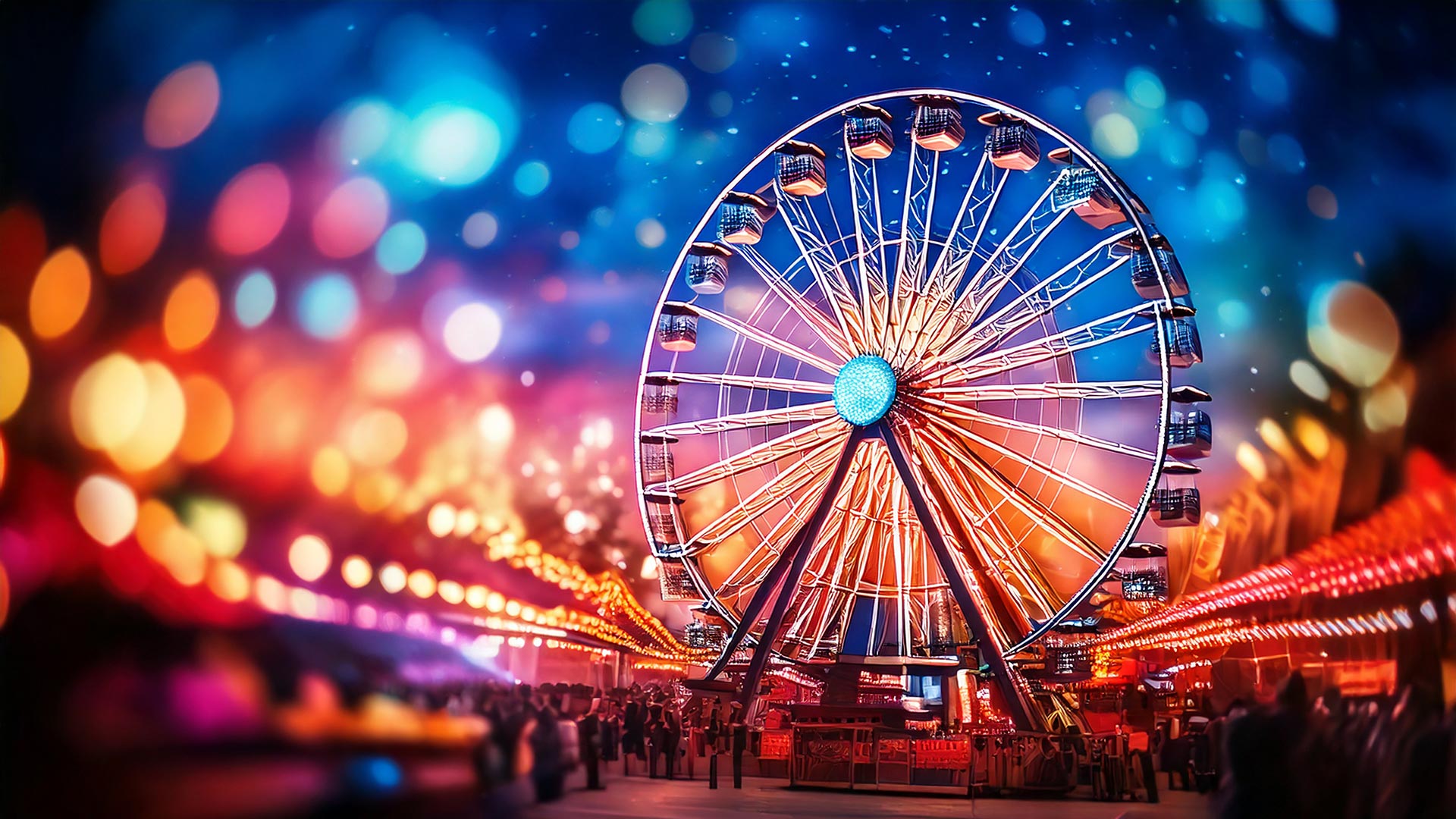 image of a ferris wheel in a carnival situation