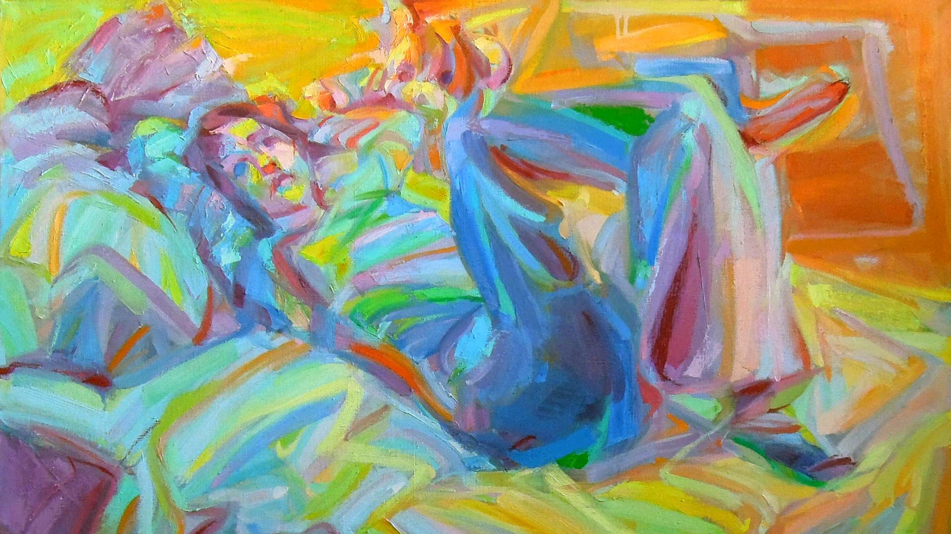 image of a woman lying on a bed