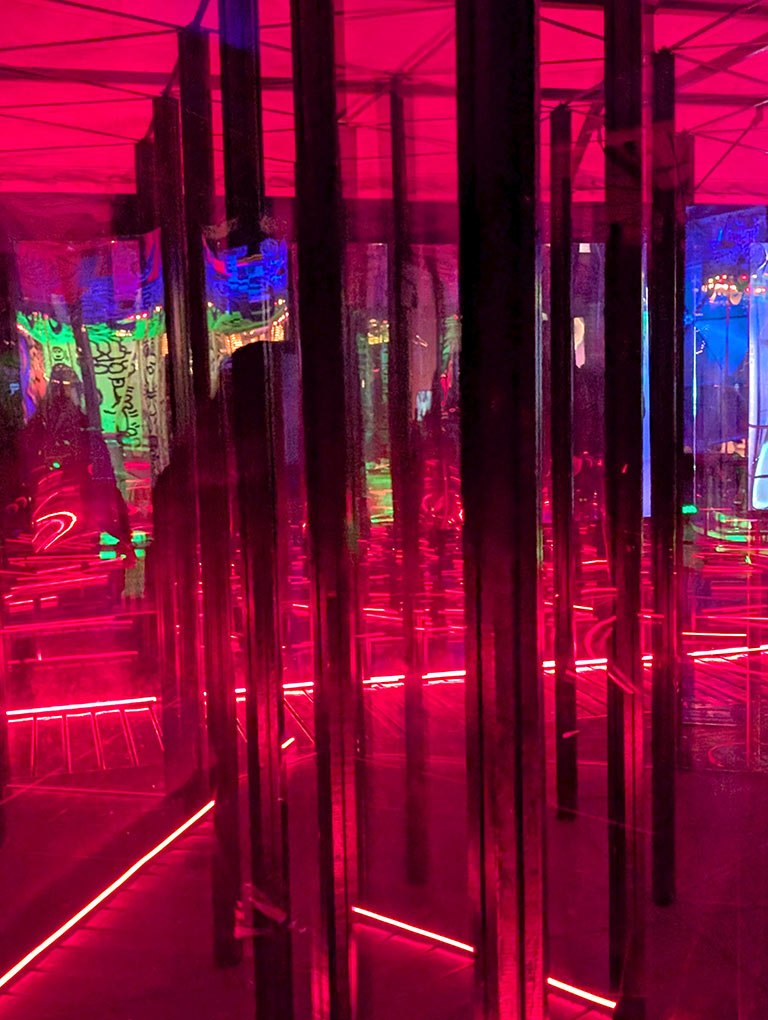 image of the inside of a maze with glass walls