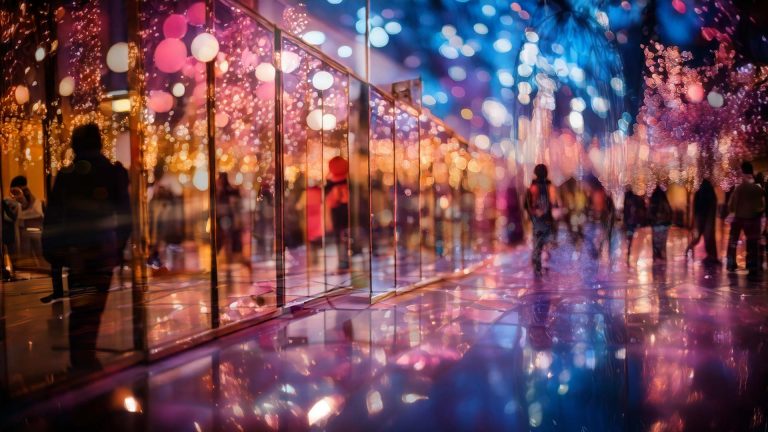image of a mirrored art exhibition