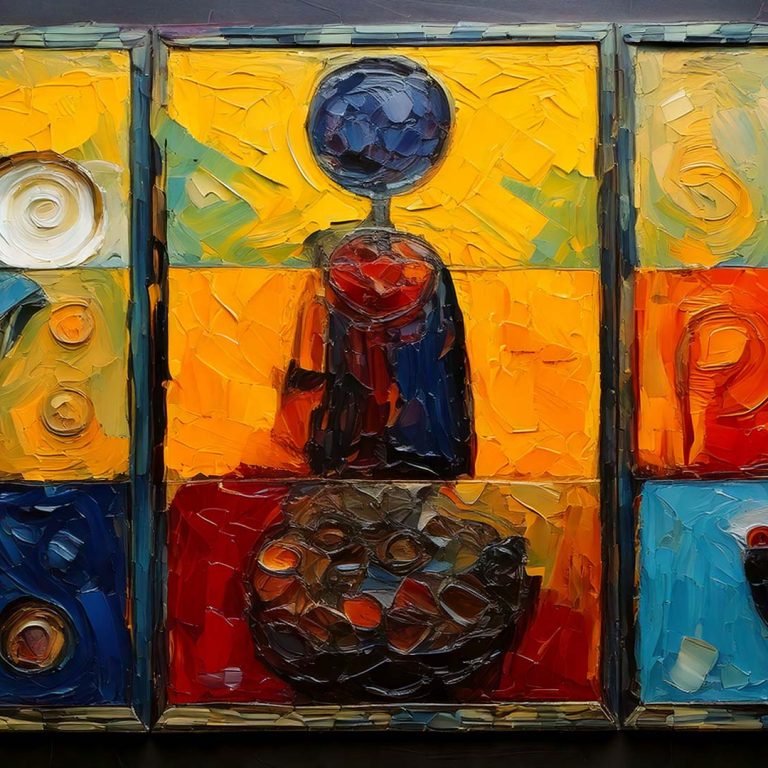 image of a painting in the style of the exquisite corpse surrealists game