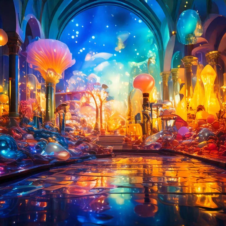 image of an imagined city with road and archway