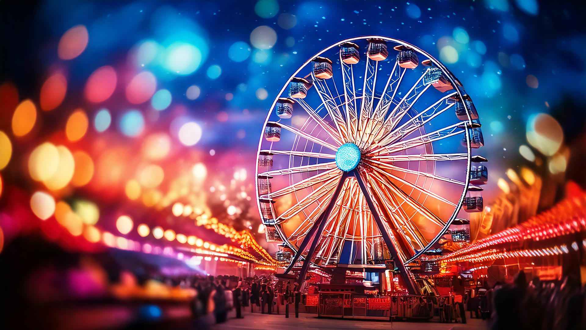 image of a ferris wheel in a carnival situation
