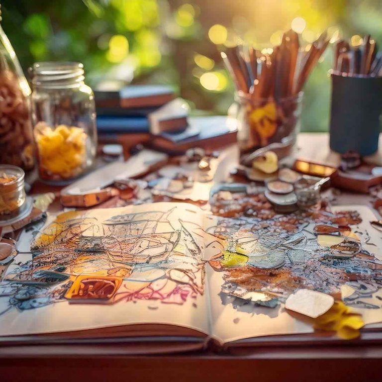 image of a junk journal with supplies on a table