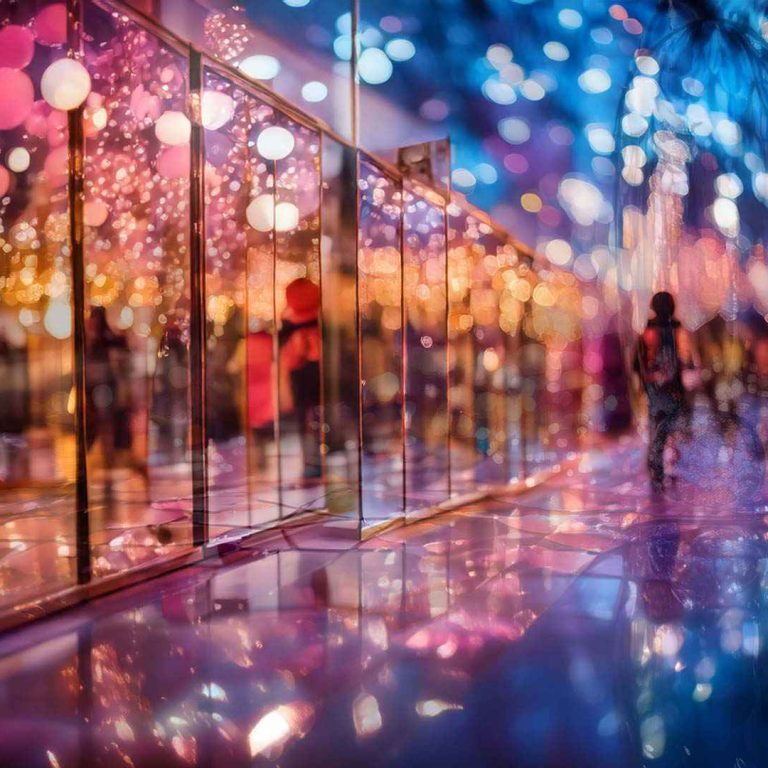 image of a mirrored art exhibition