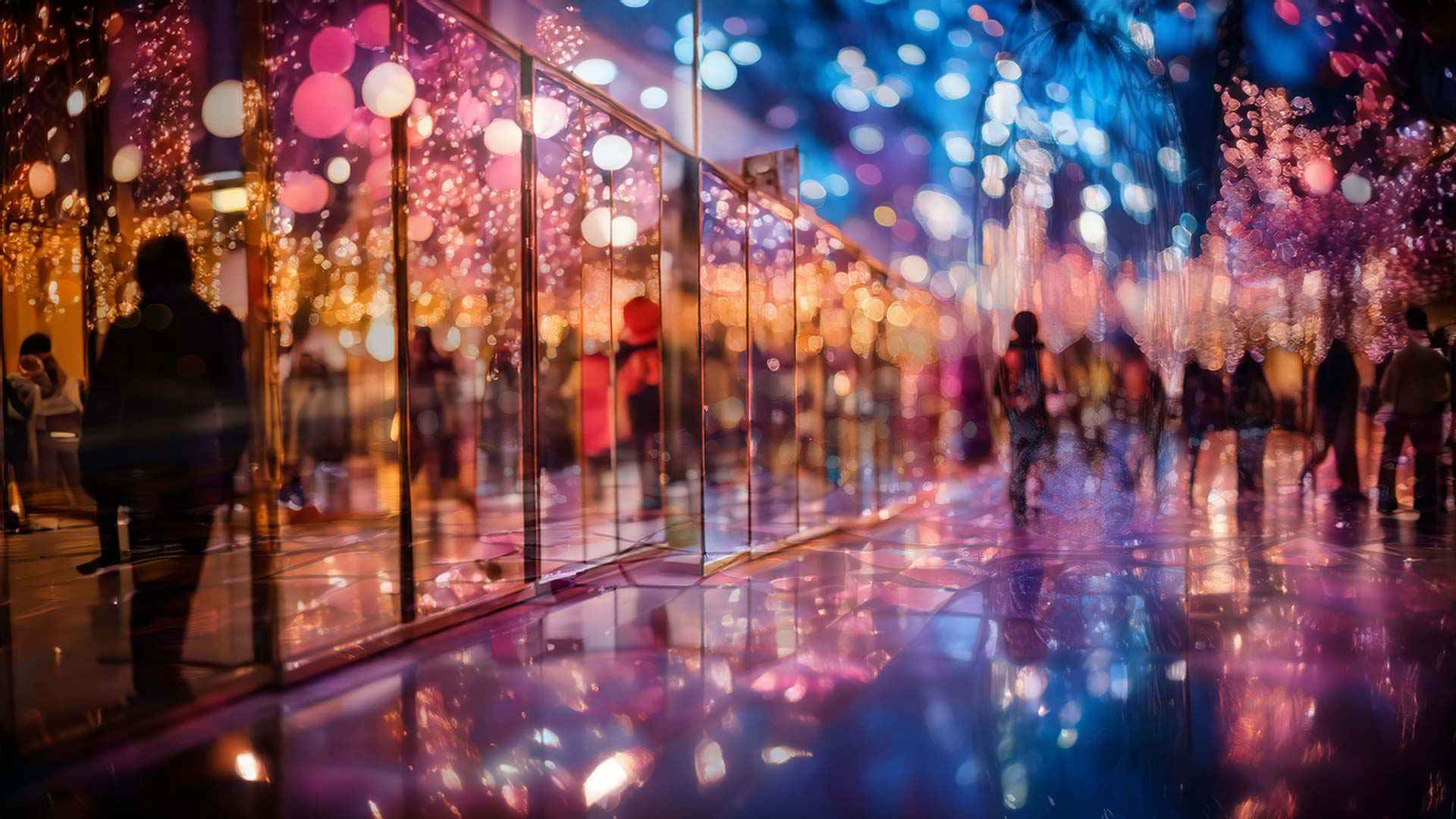 image of a mirrored art exhibition